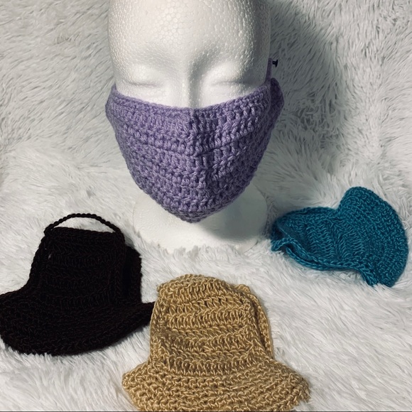 🆕 Handmade/Homemade Purple Crotchet Face Mask - Picture 1 of 16